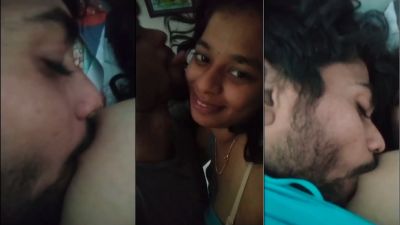 Hungry BF desi boob suck video with his GF MMS