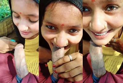 Village Bhabhi Gives Blowjob Outdoor Porn Video